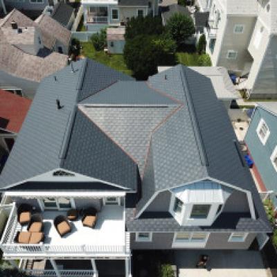 7. Synthetic Slate Roof With Copper Valleys And Step Flashings In Longport Nj